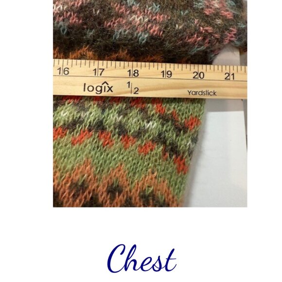 United Colors of Benetton Mohair Blend Fair Isle Sweater XS - Picture 5 of 6